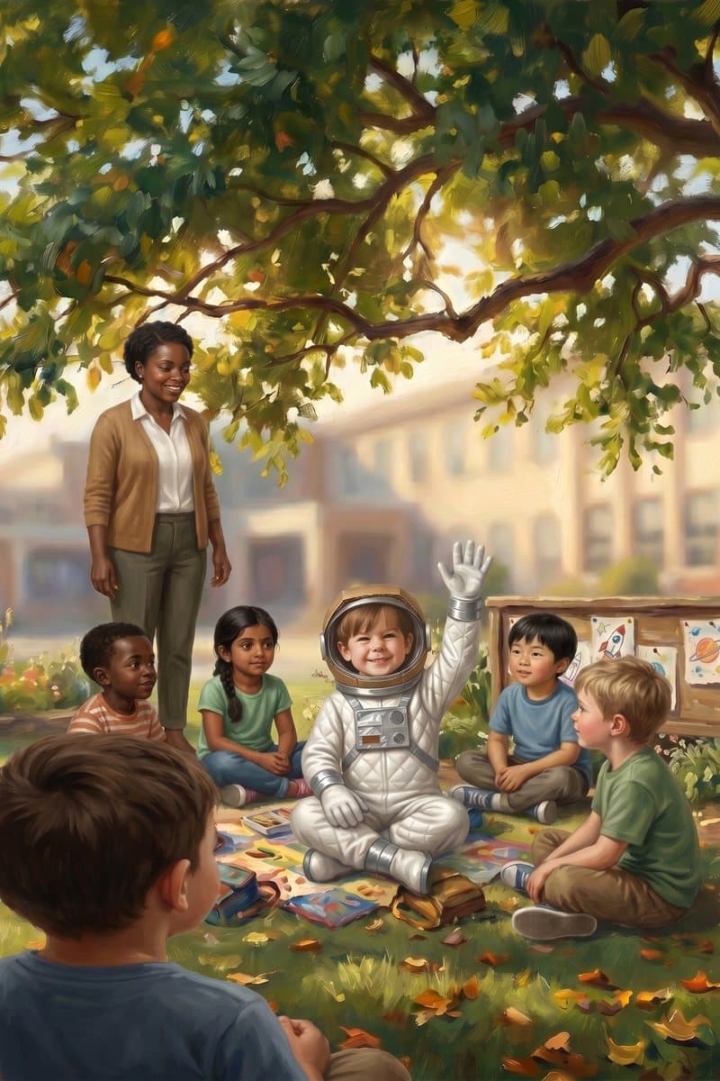 Illustrated page 4 of the space story